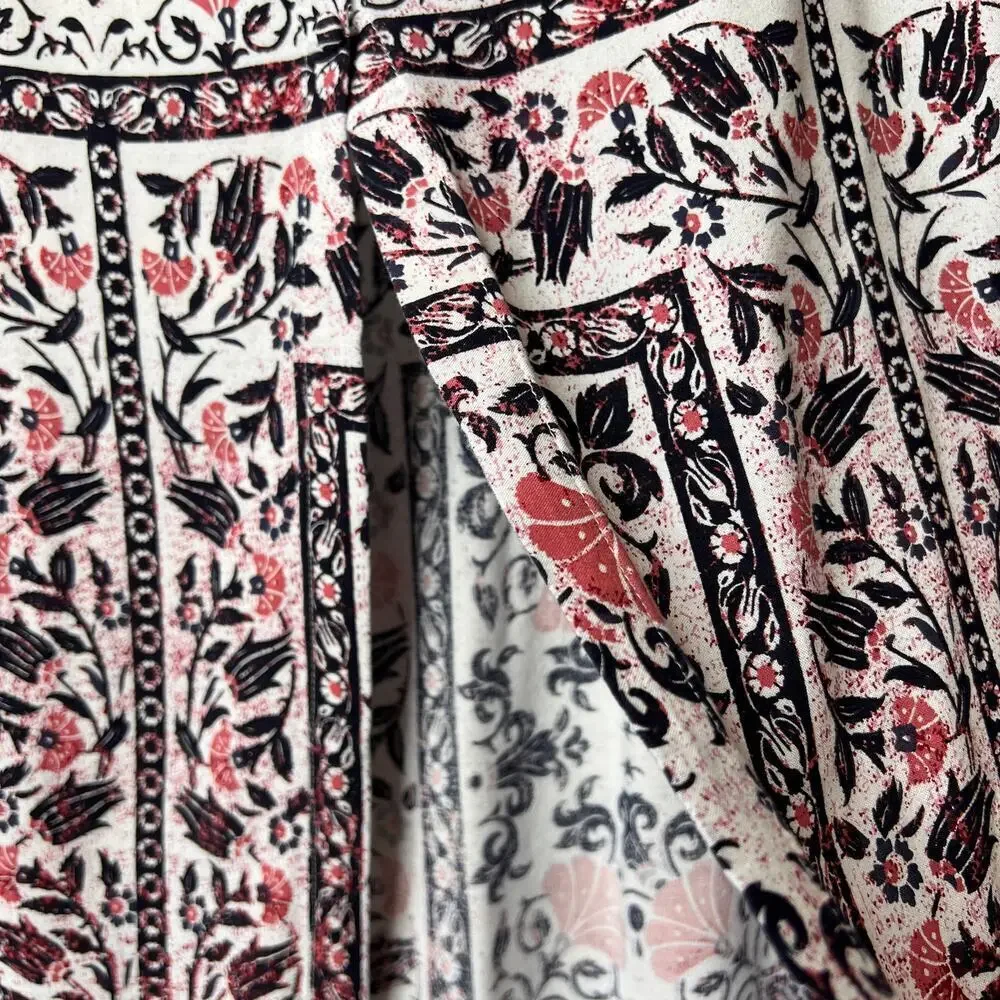 Roxy Skirt Womens Size Small Lost in My Mind Floral Navy & Red Maxi Front Slit